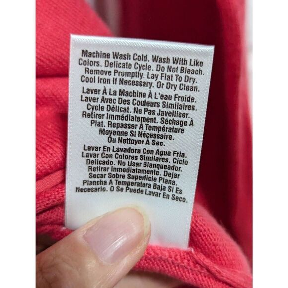 DKNYC Women's Tulip Coral Boat Neck Super Soft Ruffle Edge Hem Sweater Large NWT - Picture 7 of 8